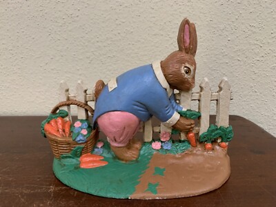 Midwest Of Cannon Falls Cast Iron Peter Rabbit Picking Carrots Doorstop