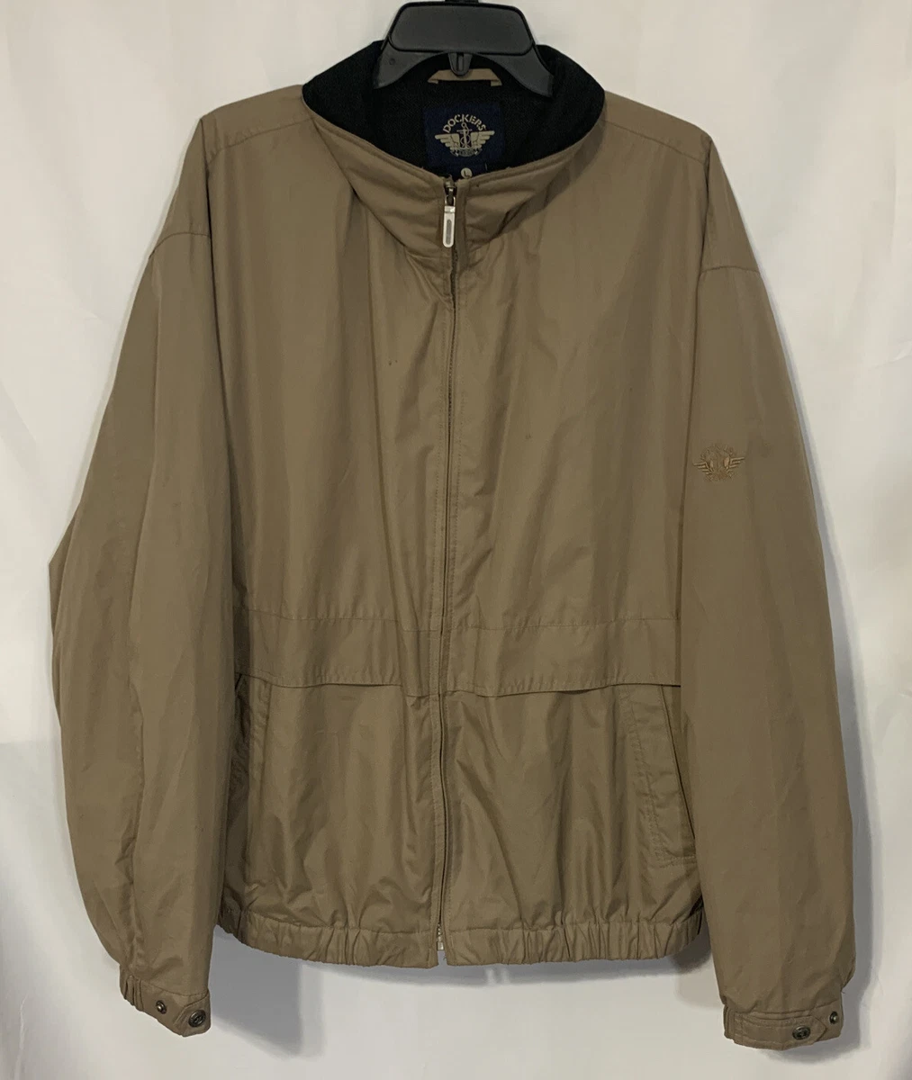 Dockers Jacket Men s Size Large Light Weight Khaki Tan Vented Full
