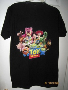 New Disney Toy Story 4 Woody Buzz Lightyear Big Logo Black Mens T Shirt Medium M Ebay