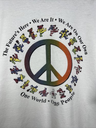 Rare 2002 Vintage Grateful Dead One World Peace Bears tour T-Shirt size XL - Picture 2 of 7
