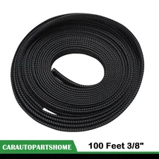 100 Feet 3/8" Black Expandable Wire Cable Sleeving Sheathing Braided Loom Tubing