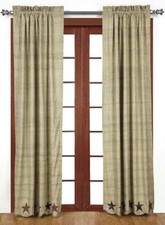 Abilene Star Lined Textured Cream Country Curtains Tie-Backs & Frayed Appliques