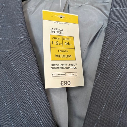 Blazer Traje Ligero Marks And Spencer Nuevo con Etiquetas Rayas Azul Formal - Imagen 6 de 13