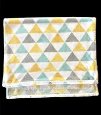 Little Miracles Yellow Gray Aqua White Triangle Baby Blanket
