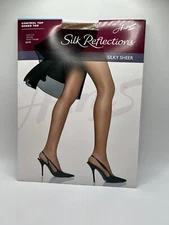 Hanes Silk Reflections Women's Size AB Silky Sheer Control Top Pantyhose, NEW