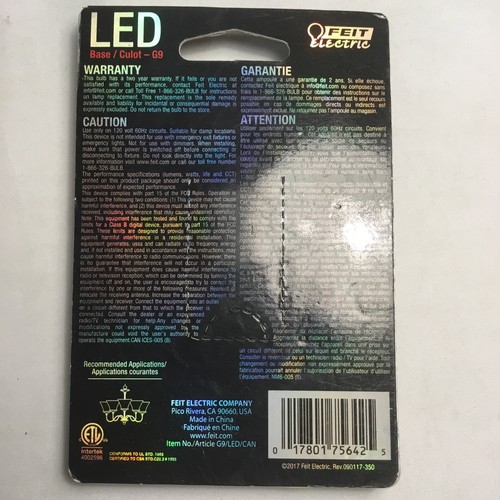 Feit Non-Dimmable LED Bulb G9 Base 120 Volt 20W G9/LED - Picture 2 of 4