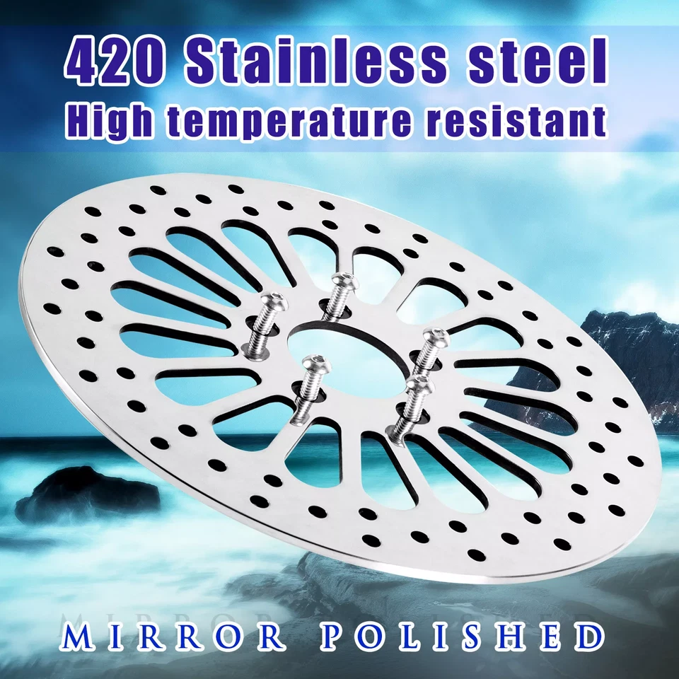 11.8" Front&Rear Brake Disc Rotor For Harley Touring Sportster Softail Road King Foto 3 de 4