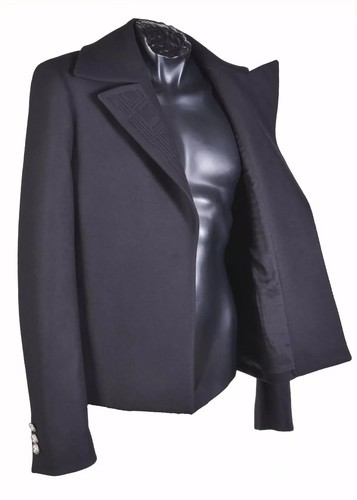 Versace Versus Black Wool Jacket Coat 48 - M - Picture 2 of 6