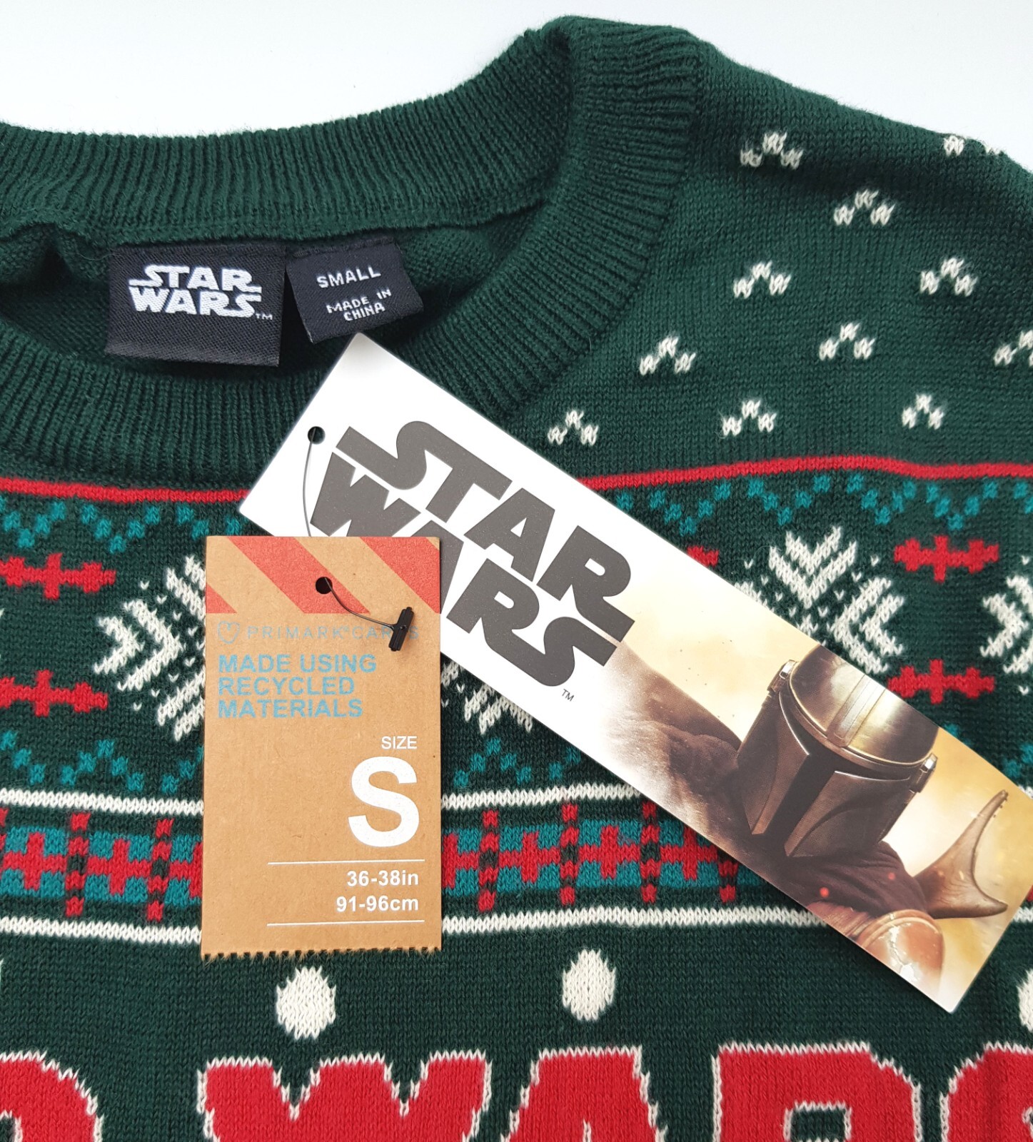 Star Wars Grogu Baby Yoda Xmas Jumper Novelty Knitted Green Mandalorian S Small image 6