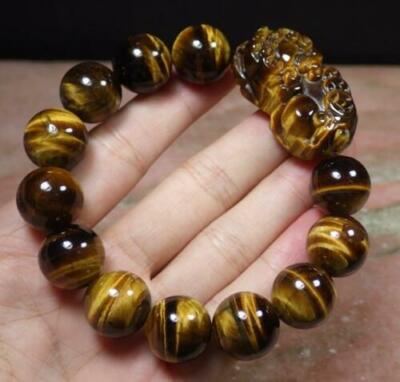 Cat Tiger JADE Beads Bead Dragon Pi Xiu Coin Bangle Feng Shui Bracelet 101145