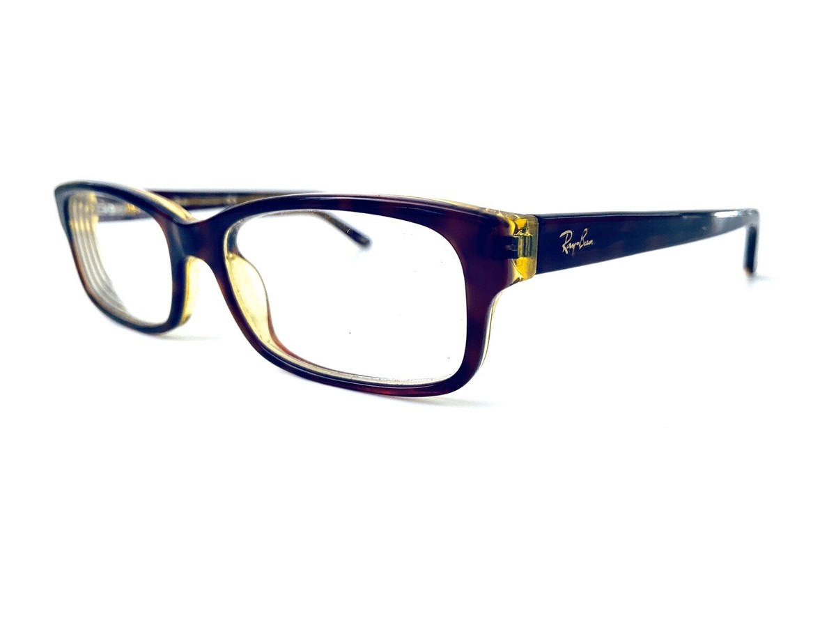 Ray Ban Tortoise Blue Yellow Layered Rectangular Glasses RB 5187