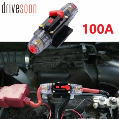 MUELLERSTAR New Car Stereo Audio 12V Circuit Breaker Fuse Inline Fits 4 8 Gauge Wire 100 AMP