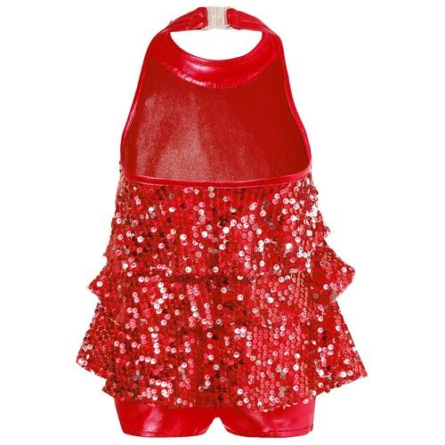UK Kids Girls Glitter Sequin Dance Leotard Dresses Top with Skirt Set Dancewear - Picture 142 of 256