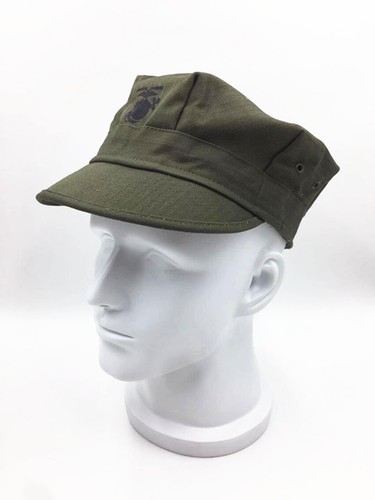 WW2 US HBT USMC PACIFIC CAMOUFLAGE ARMY GREEN MARINE CORPS CAP HAT - Picture 2 of 8