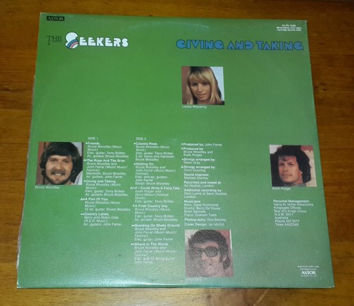 GIVING AND TAKING 12" VINYL LP BY THE SEEKERS FROM 1975 EXCELLENT CONDITION - Picture 2 of 6