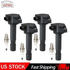 4x Ignition Coils UF582 & Iridium Spark Plugs For 2006 -2011 Honda Civic 1.8L L4