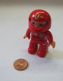 Lego Duplo FERRARI RACE CAR AUTO RACER DRIVER MAN Red Suit 2.5" FIGURE 4693 4694