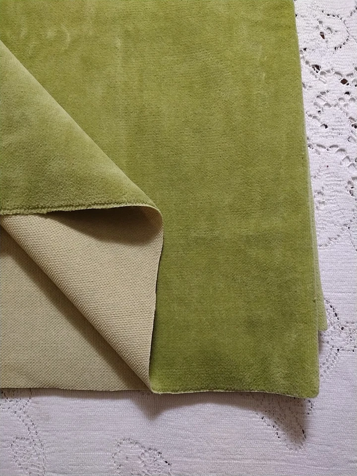 Spring Green Plush Velvet Corduroy Upholstery Fabric 24"L x 52" W - Image 3 of 4