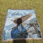 Lee Kromschroeder Art Bald Eagle Alpenglow Mohawk Tapestry Throw 48x56