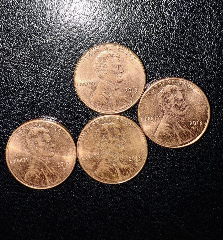 2013 D Lincoln Shield Cent Penny Lot of 4  - Image 2 of 2