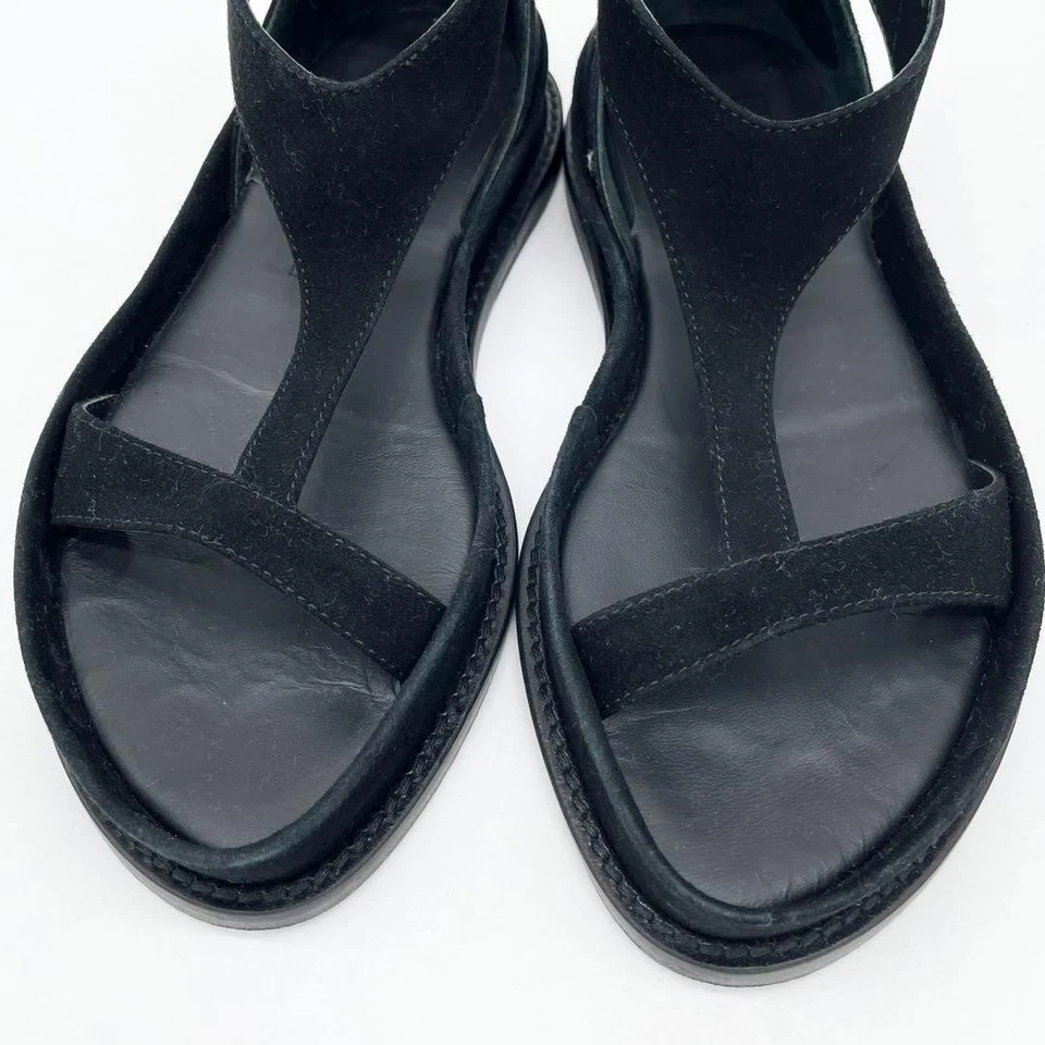 Женские сандалии 5.5US Ann Demeulemeester 16663 с Т-образным ремешком черная кожа L - Изображение 3 из 4