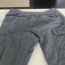 Wrangler Gray Workwear Pants Men's 36x30 Straight Leg Cotton Cargo Pockets