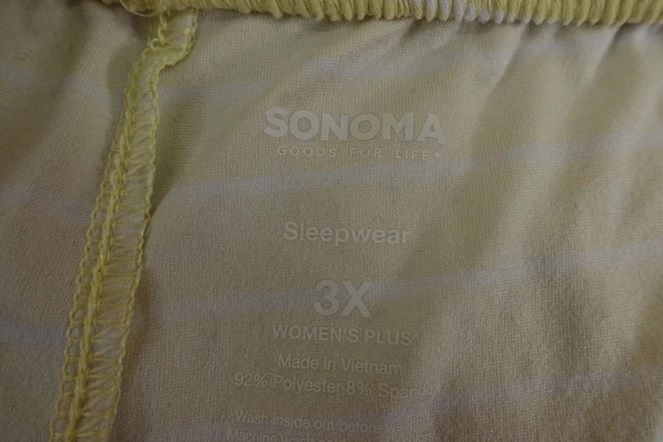 Pantalón pijama capri recto con cordón a rayas lima talla 3X Sonoma para mujer *defecto Foto 3 de 4