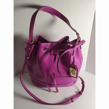 Ralph Lauren purple leather tate bag. See Description