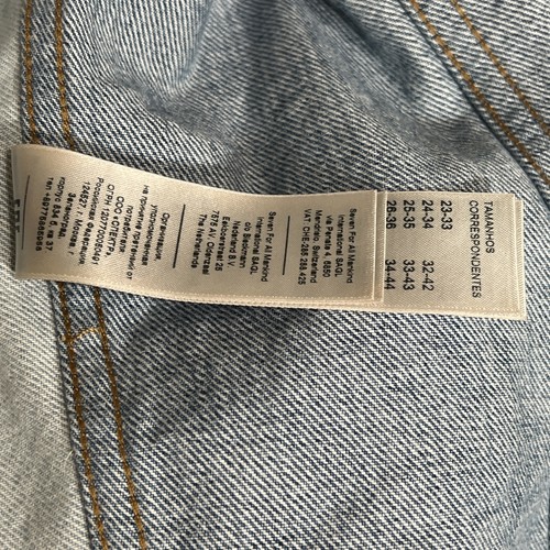 7 FOR ALL HUMANITY x MARQUES ALMEIDA Mujer Chaqueta Denim Dobladillo Crudo Grande Y2K Nueva Con Etiquetas - Imagen 3 de 7
