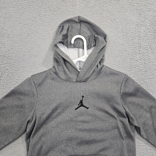 Nike Jordan Hoodie DriFit Youth Medium Therma Pullover Jumpman Gray Retail $50 - Picture 3 of 16