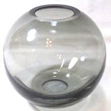 West Elm Smoke Glass 4" Orb Bud Vase