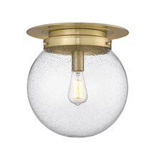 Z-Lite 7506F13 Calhoun 7"W Semi-Flush Globe Ceiling Fixture - Brass