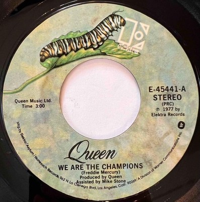 QUEEN We Are The Champions / We Will Rock You ELEKTRA 1977 Classic