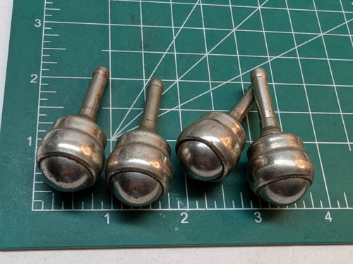 LOT OF 4 ACME Caster Wheels Roller Round Ball Style Antique Metal