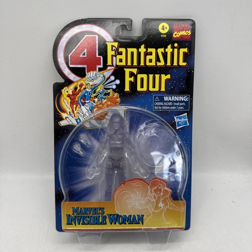 Figura de acción retro de mujer invisible de los Cuatro Fantásticos de Marvel Legends en caja (nueva).