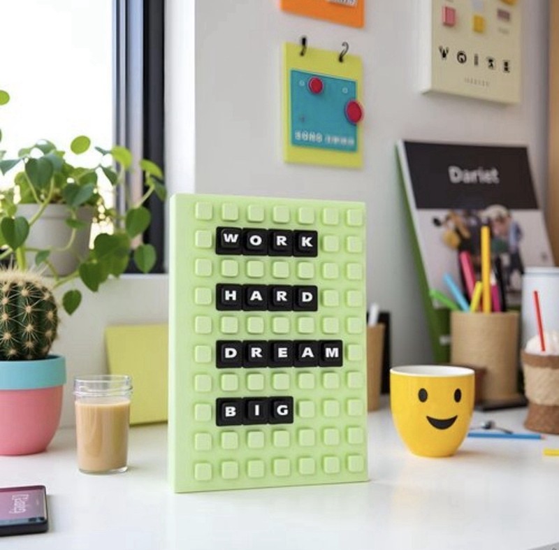 Little Pear Green/Black Letterboard Journal - 100 Pages - Brand NEW