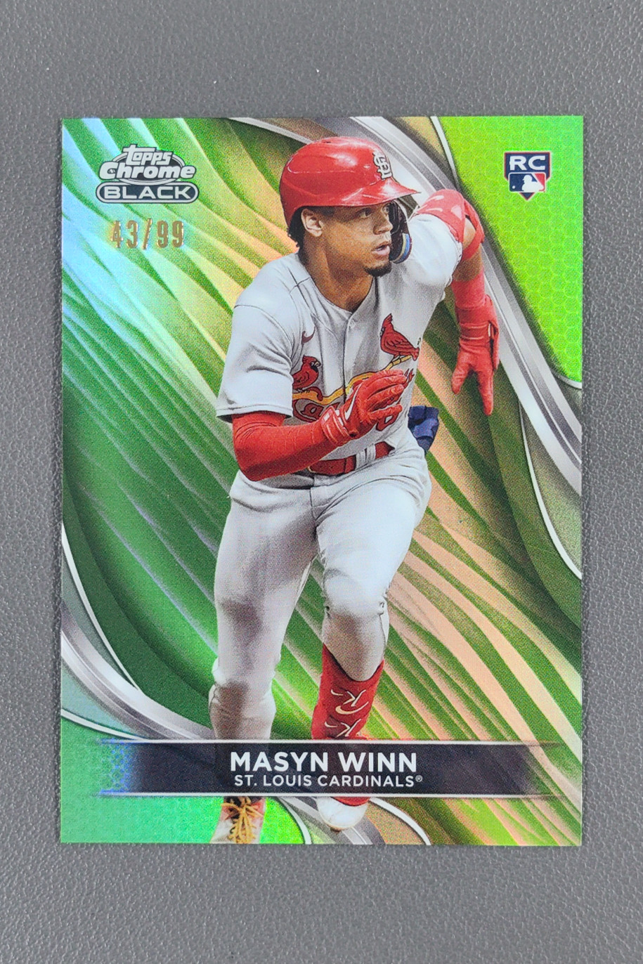 2024 Topps Chrome Black Masyn Winn Green Wave /99 #46 Cardinals