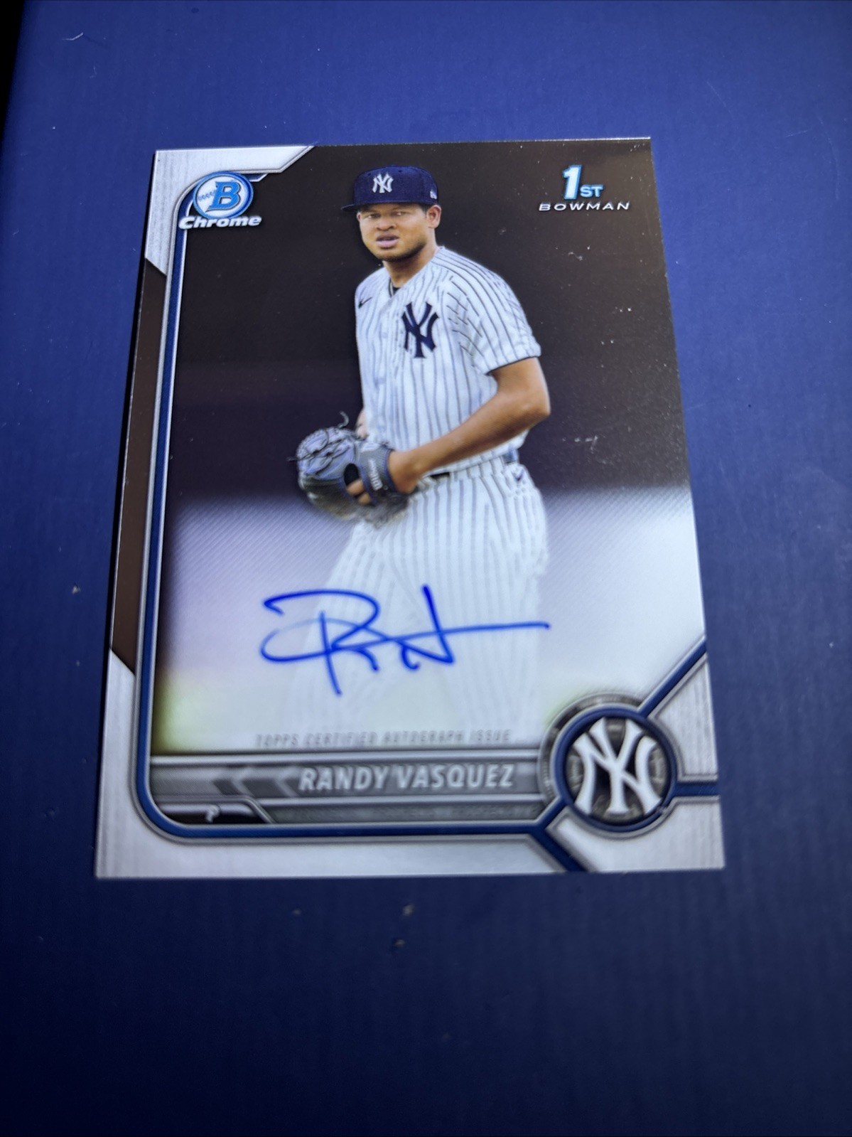 RANDY VASQUEZ 2022 BOWMAN CHROME 1ST AUTOGRAPH YANKEES AUTO PADRES