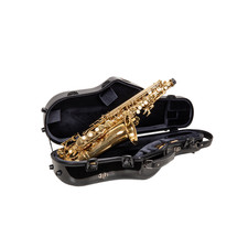 Crossrock Fiberglass Alto Saxophone Case  Glossy Black Finish  TSA Lock