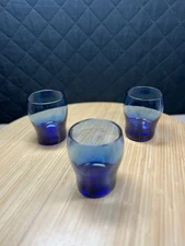 Libbey Glass Co Perception Cobalt Blue Mediterranean Dbl Old Fashioned Glasses