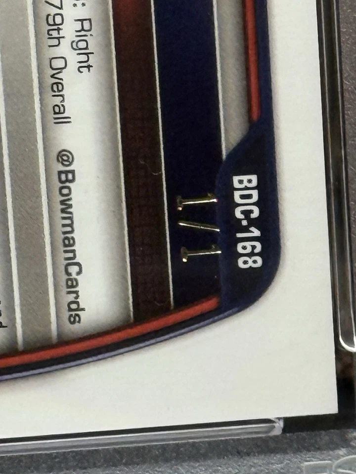 2023 Bowman Draft Sapphire Alberto Rios 1st Padparadscha 1/1 PSA 10 Gem Mint - Image 3 of 3