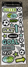 5 x 12" LARGE STICKABILITIES SOCCER WORDS  ACTIONS Stickers NIP