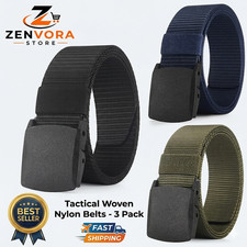 Mens Tactical Nylon Belt - Metal Free Security Travel Belt - Adjustable Web Belt