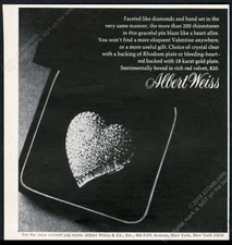 1967 Albert Weiss costume jewelry Valentine heart pin photo vintage print ad