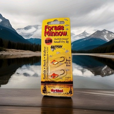 Northland Forage Minnow 2pk Super Glow Chub Small Fry Jig 1/16th Oz FMF8-24