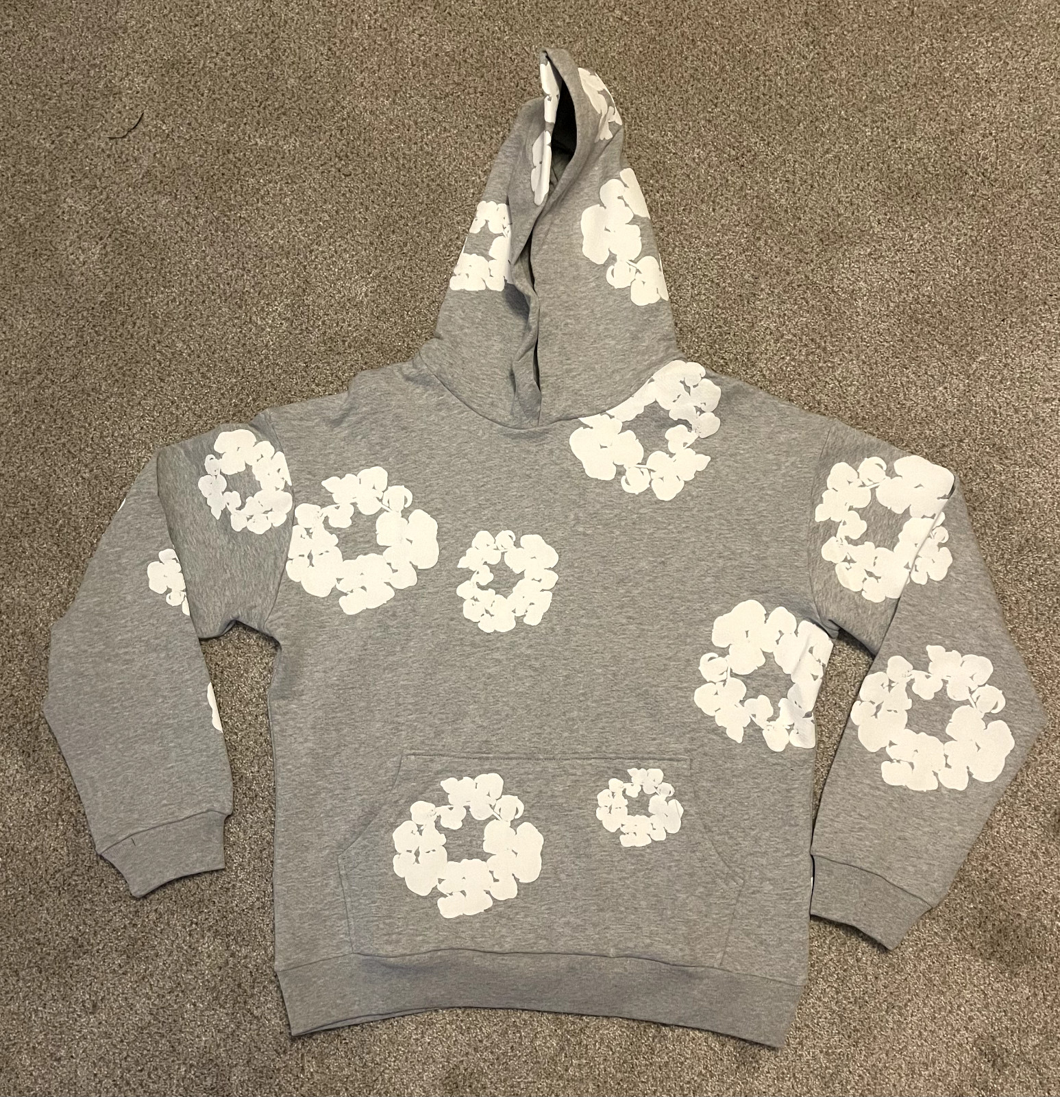 Denim Tears The Cotton Wreath Hoodie Grey Size Medium  (100% AUTHENTIC )