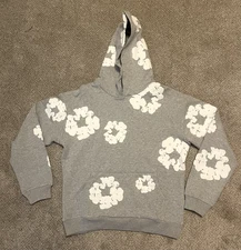 Denim Tears The Cotton Wreath Hoodie Grey Size Medium  (100% AUTHENTIC )