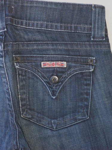 Hudson Signature Bootcut Jeans Wm Sz 27 Blue Distressed+Stretch+Flap Pocs L31.5 - Picture 3 of 9