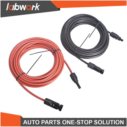 Labwork Black + Red Solar Panel Extension Cable Wire Connector 1 Pair 12/10 AWG - Picture 11 of 12