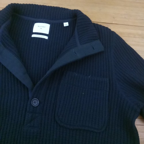 Billy Reid Japanese Textile 1/4 Button Up Sweater Knit Medium - Picture 3 of 5